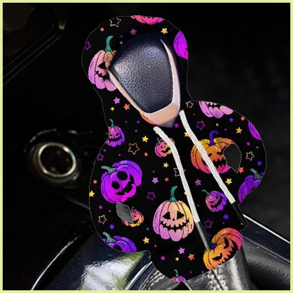 Halloween Funny Skeleton Gear Shift Knob Cover – Car Interior Decorative Hooded Accessory