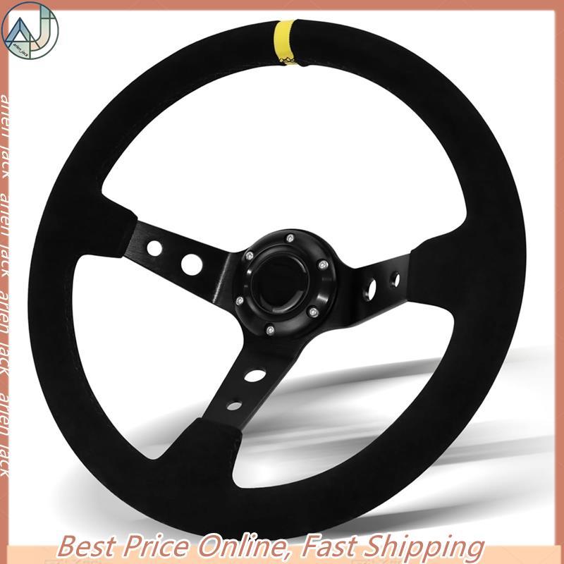 [arlen-Shop] Volante De Corrida Universal , Camurça De Com 6 Parafusos De 350 Mm Para/Motorsport/Car Sim Driving