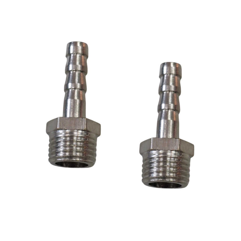 2 peças Espigão Adaptador Macho Fixo Latão Rosca 1/4 Bsp para Mangueria 1/4 de Polegada