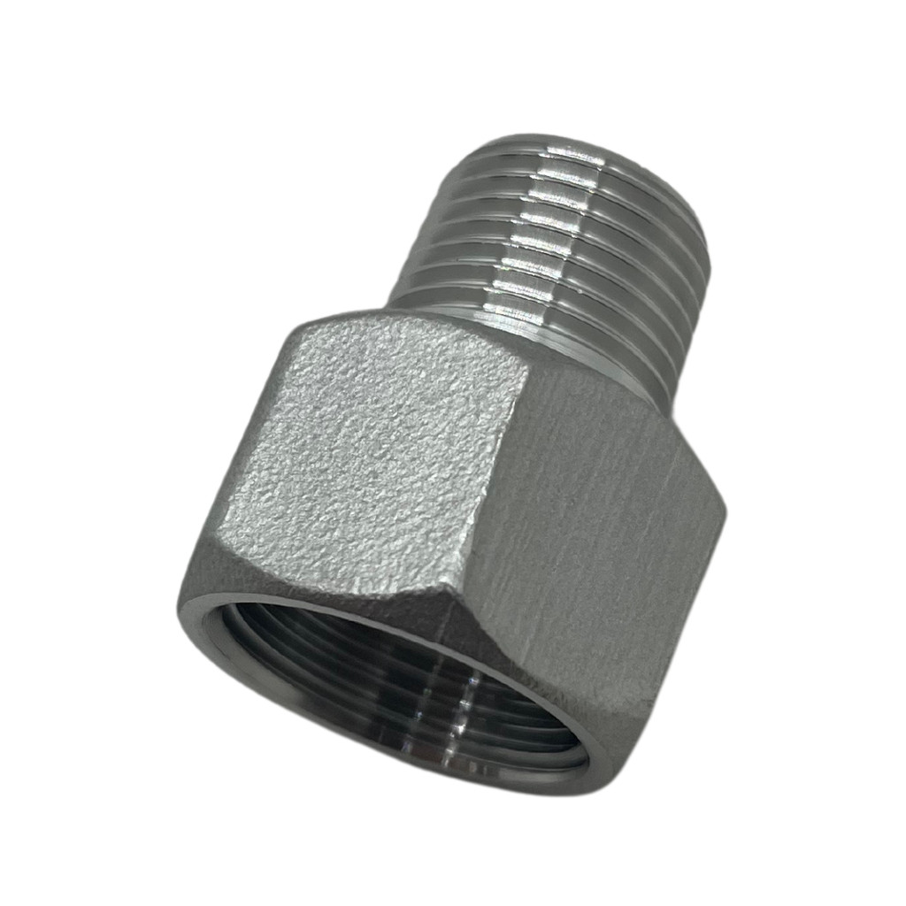 Adaptador Inox Rosca 1/2 x 3/4 Bsp Macho Fêmea Conexão Emenda União de Tubo