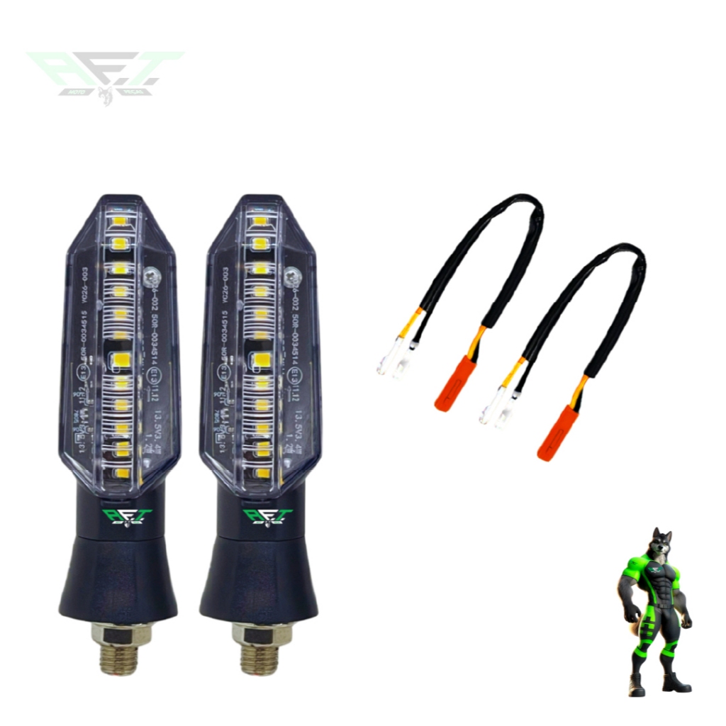 KIT PAR DE PISCA SETA PARAFUSO TWISTER TITAN FAN XRE COM ADAPTADOR PLUG TODAS MOTOS DE PARAFUSO