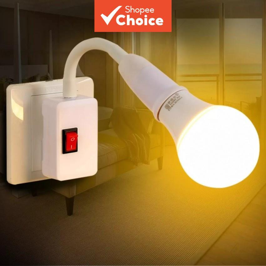 Adaptador De Soquete De Parafuso-Suporte De Luz De Parede Plug-In Direto ABS Para Lâmpadas Economizadoras De Energia E27
