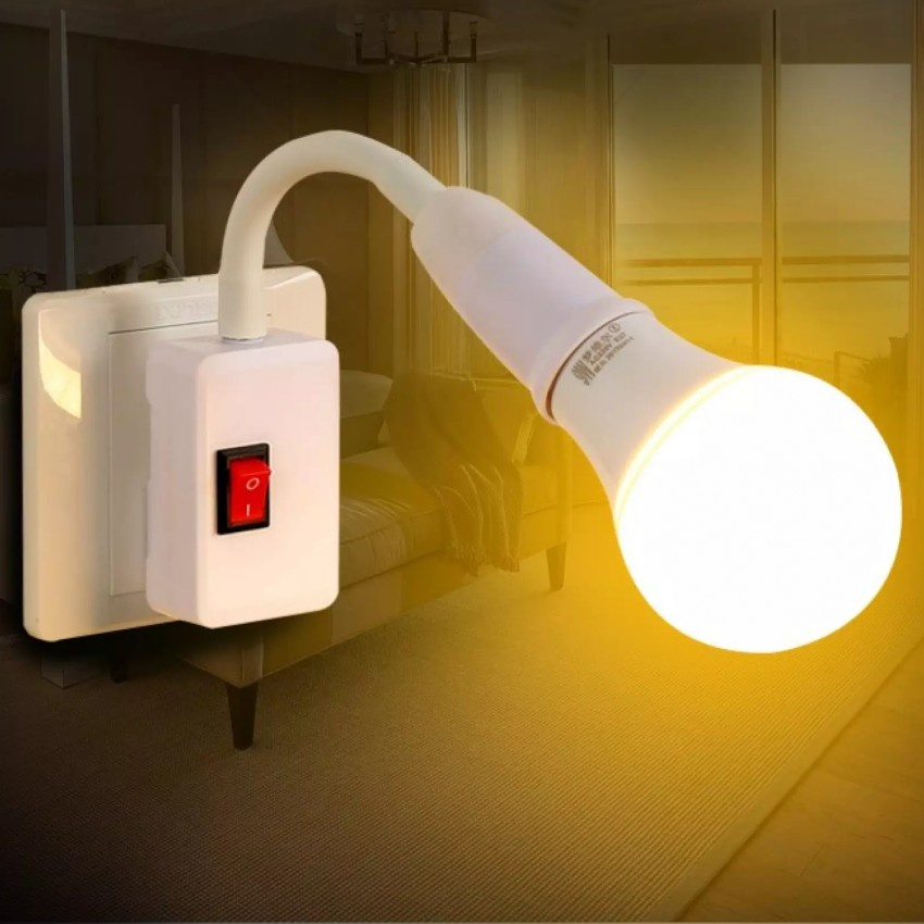 Adaptador De Soquete De Parafuso-Suporte De Luz De Parede Plug-In Direto ABS Para Lâmpadas Economizadoras De Energia E27