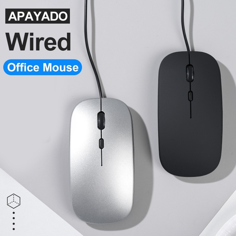 APAYADO T5 Mouse Com Fio USB Silent Click Office 1600 DPI Ajustável Fosco Textura Cabo De 1.45 M Para PC Laptop