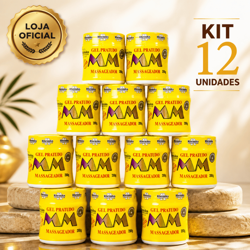 Kit 12 Gel Massageador Rhenuks MM Pra Tudo 200g Multifuncional Refrescante Relaxante Massagem Corporal