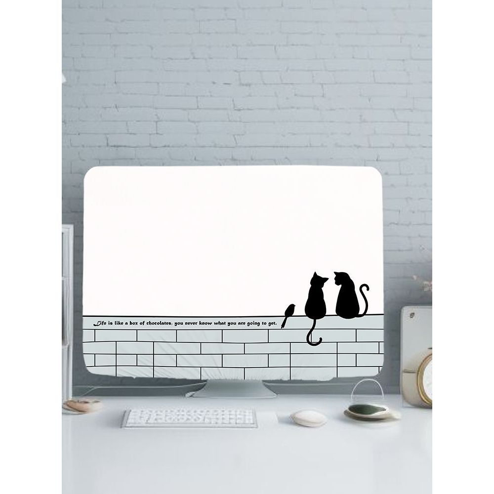 XYLBY817 capa multifuncional para Monitor de computador, capa protetora solar com tudo incluído, pano de toalha, desenho