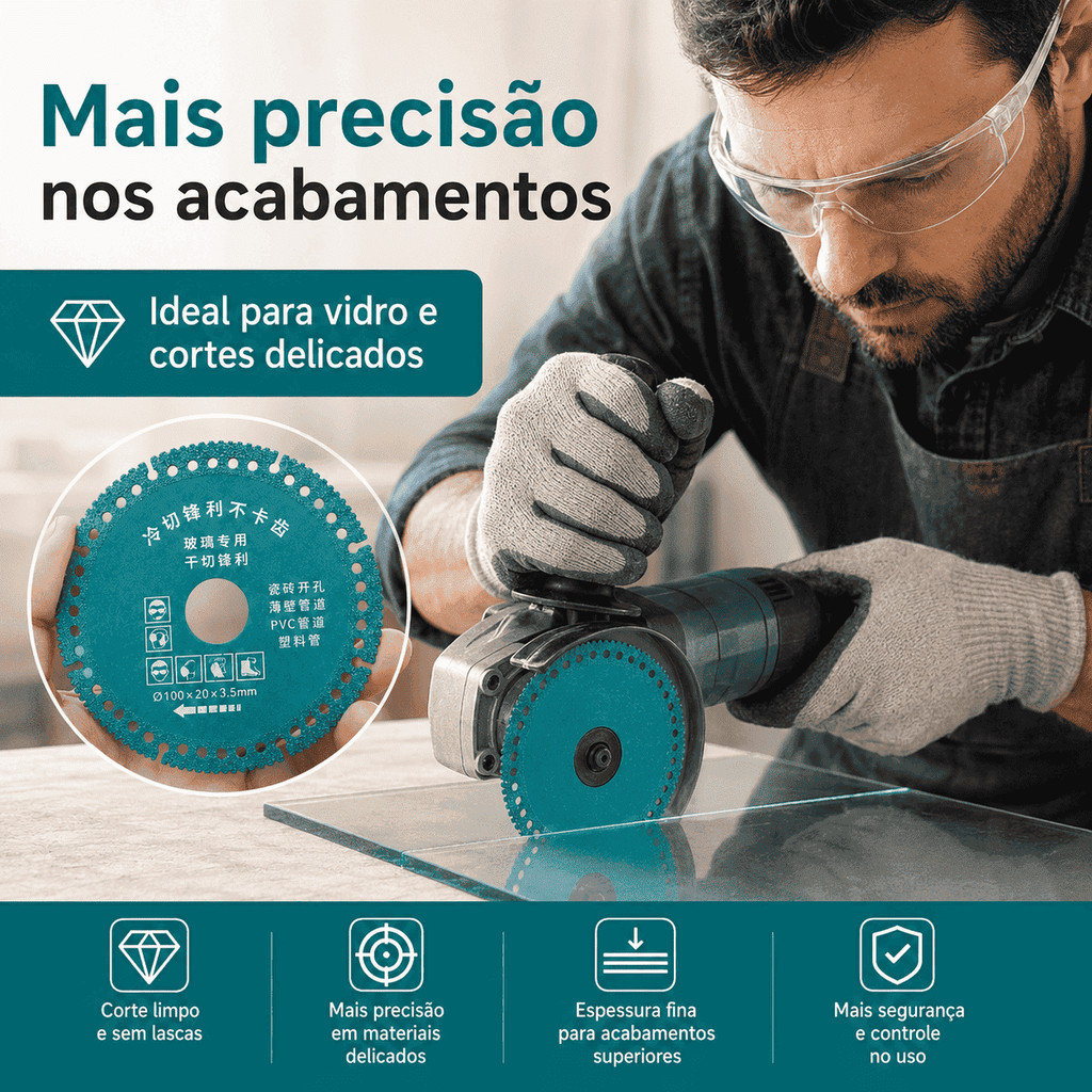 Disco Diamantado Multifuncional 100mm Corta Tudo Ferramenta