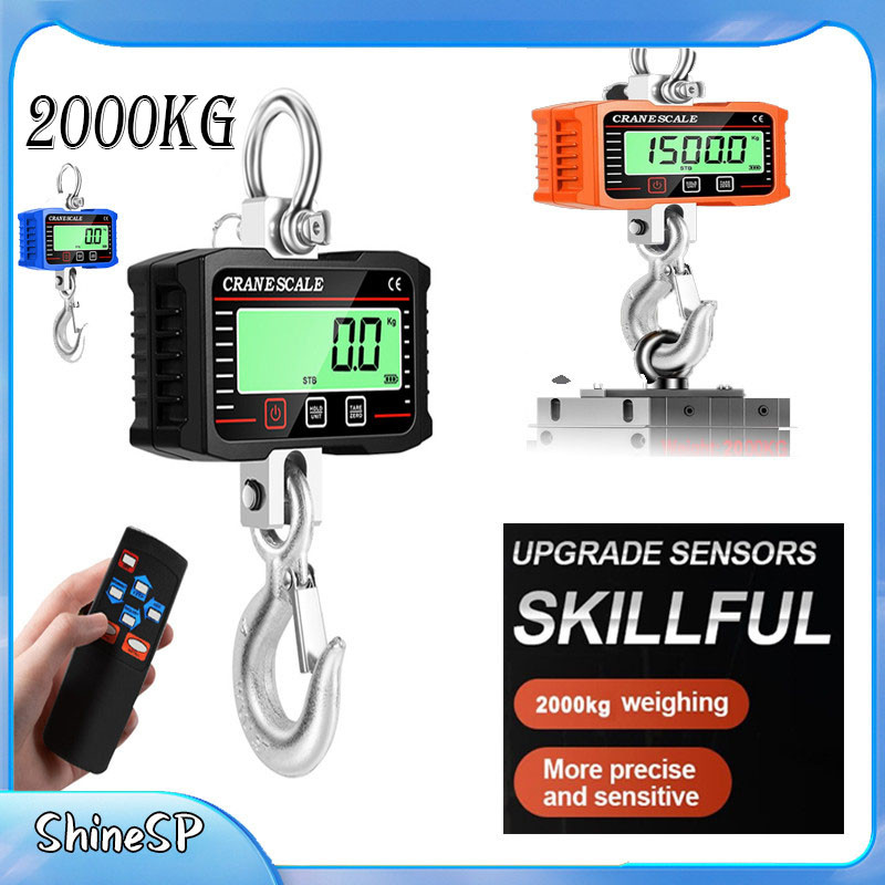 Display LCD Digital Balança Crance De 2000 Kg Guindaste De Gancho Eletrônico Portátil Para Serviço Pesado Medidor De Pes