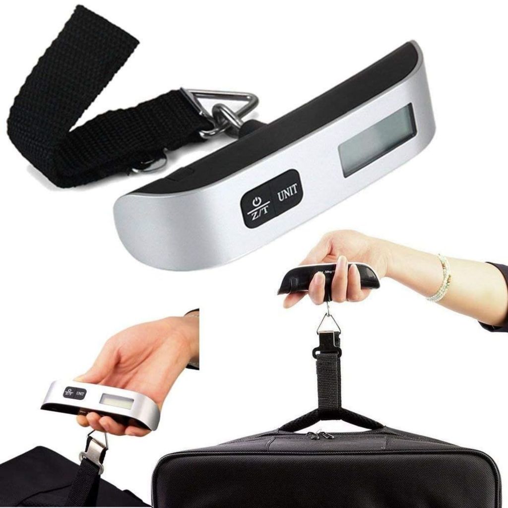 Balança Digital Portátil para Bagagem Até 50kg Alta Precisão Display LCD Fácil de Usar Compacta Leve Viagem Malas Mochil