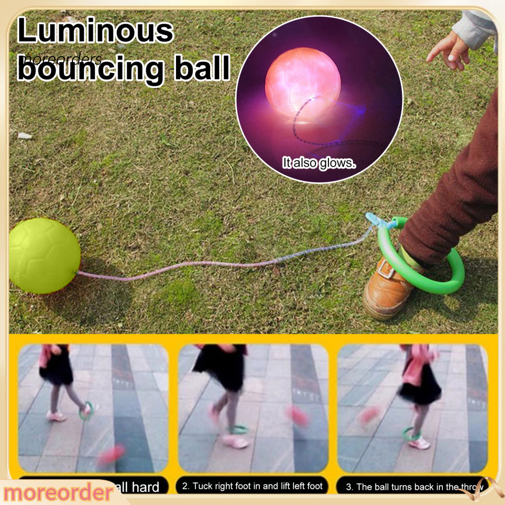 Glowing Bouncing Ball for Kids – Lightweight Colorful Ankle Skip Swing Toy with Flashing Lights Enhance Concentration