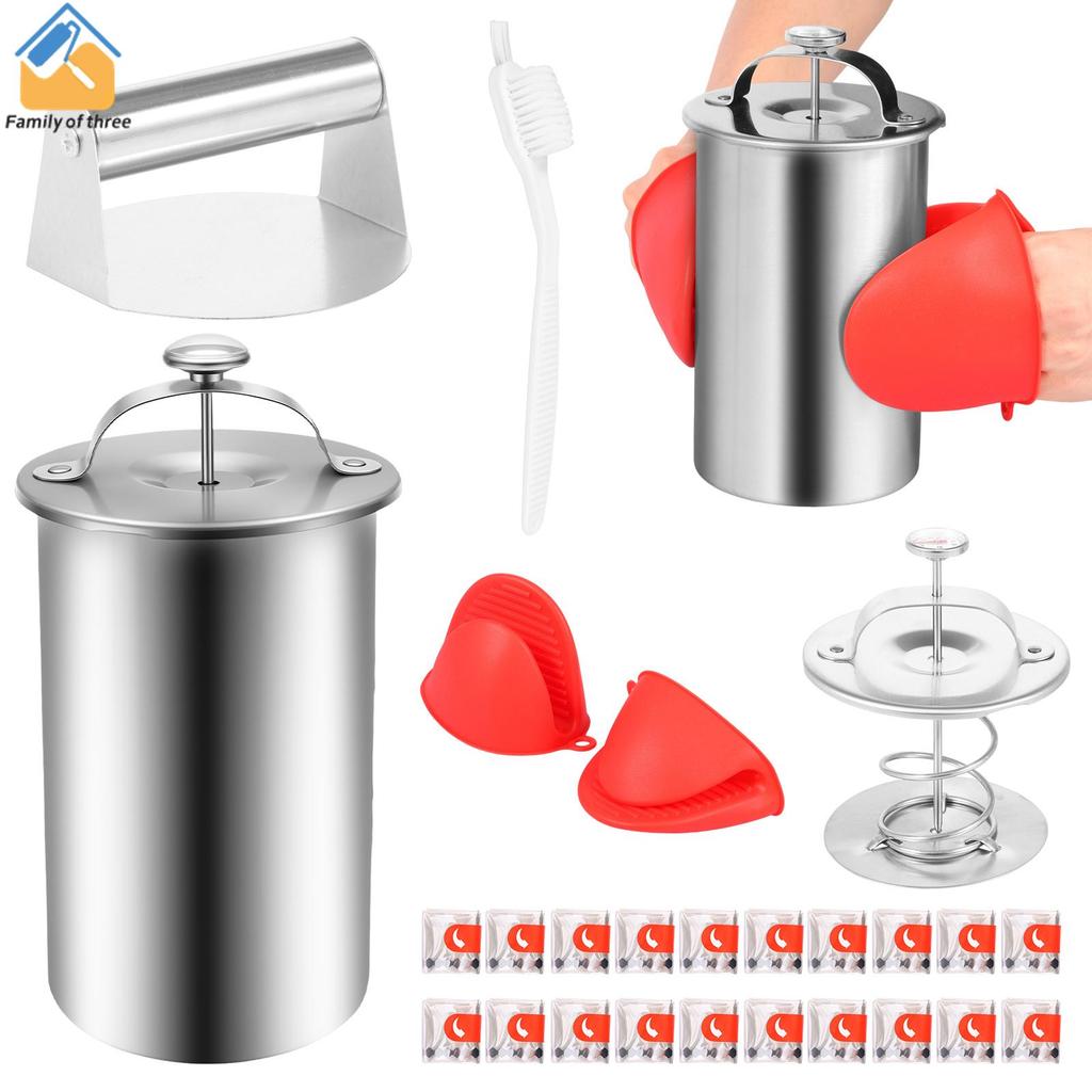 Sanduíche Presunto Fabricante Ferramenta Carne Imprensa Molde De Aço Inoxidável Com Termômetro 20 Saco De Cozinha + 2 Cl