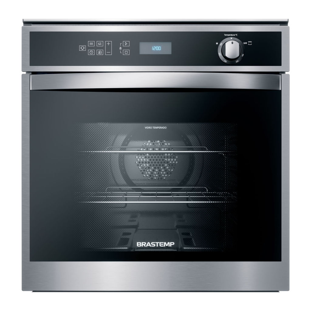 Forno de Embutir a Gás Brastemp 78 Litros Cor Inox com Convecção e Termômetro Meat Control - BOH84AR