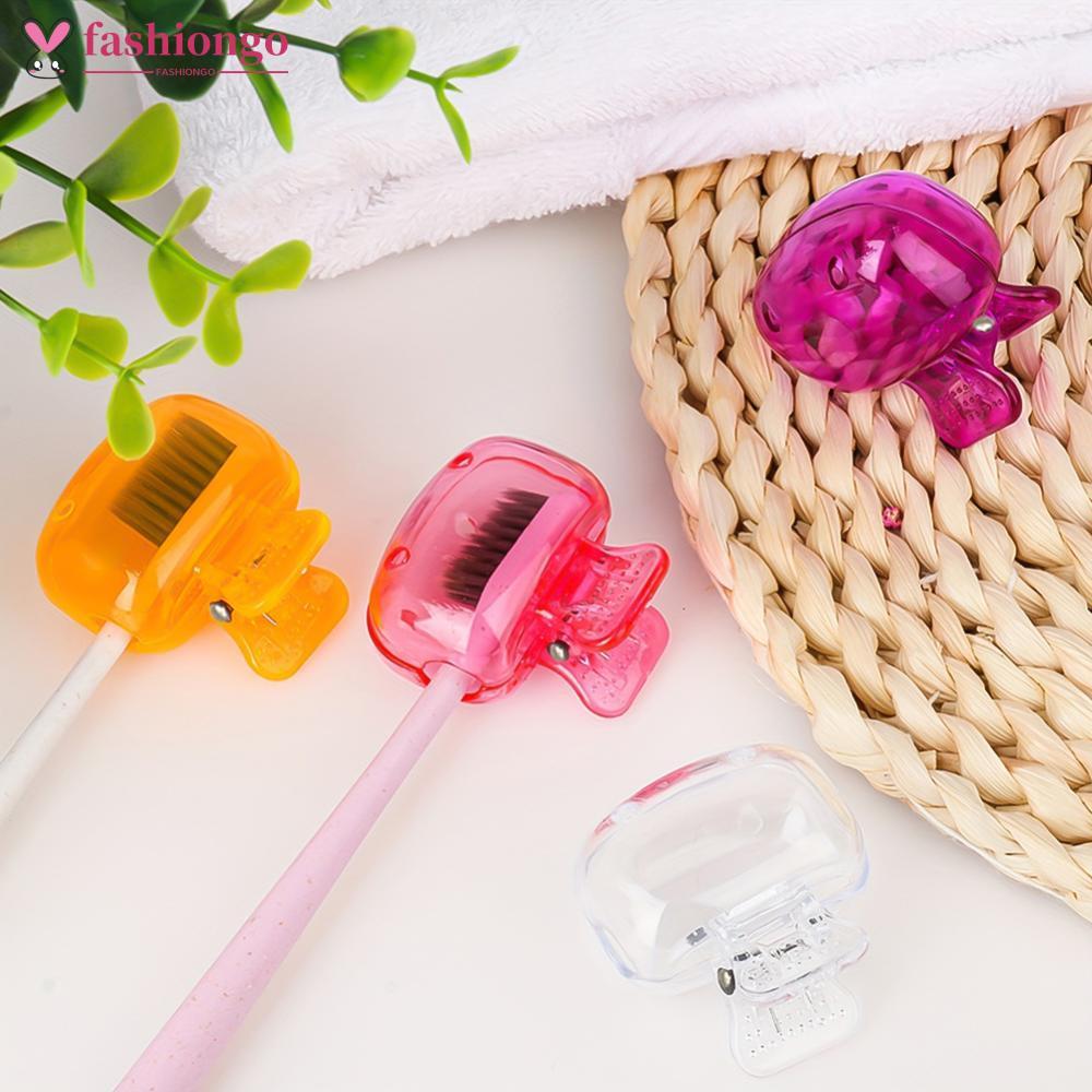 FASHIONGO Plástico Portátil Viagem Escova De Dentes Cabeça Cobre Protetor Tampa Pod Caso Clipe Para Viagens Domésticas K