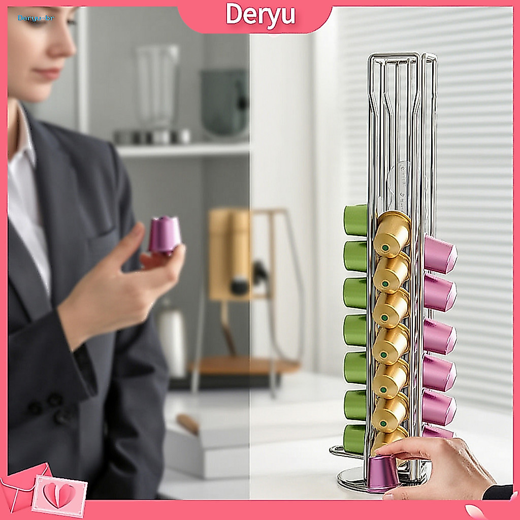 360 Degree Spinning Rack Rotating Coffee Capsule Holder 360° Heavy Duty Carbon Steel Pod Organizer for Kitchen Countert