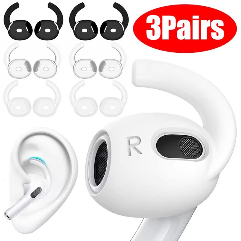 1-3 Pares De Gancho Anti-Perda Para Fone De Ouvido Airpods 4-Ganchos Queda De Fones De Silicone-Suporte Protetor De Blue