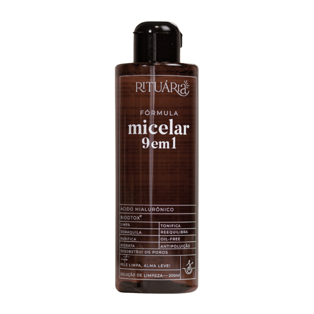 Fórmula Agua Micelar 9 em 1 Rituária 200ml Vegano Hialurônico BioDtox Sem Álcool