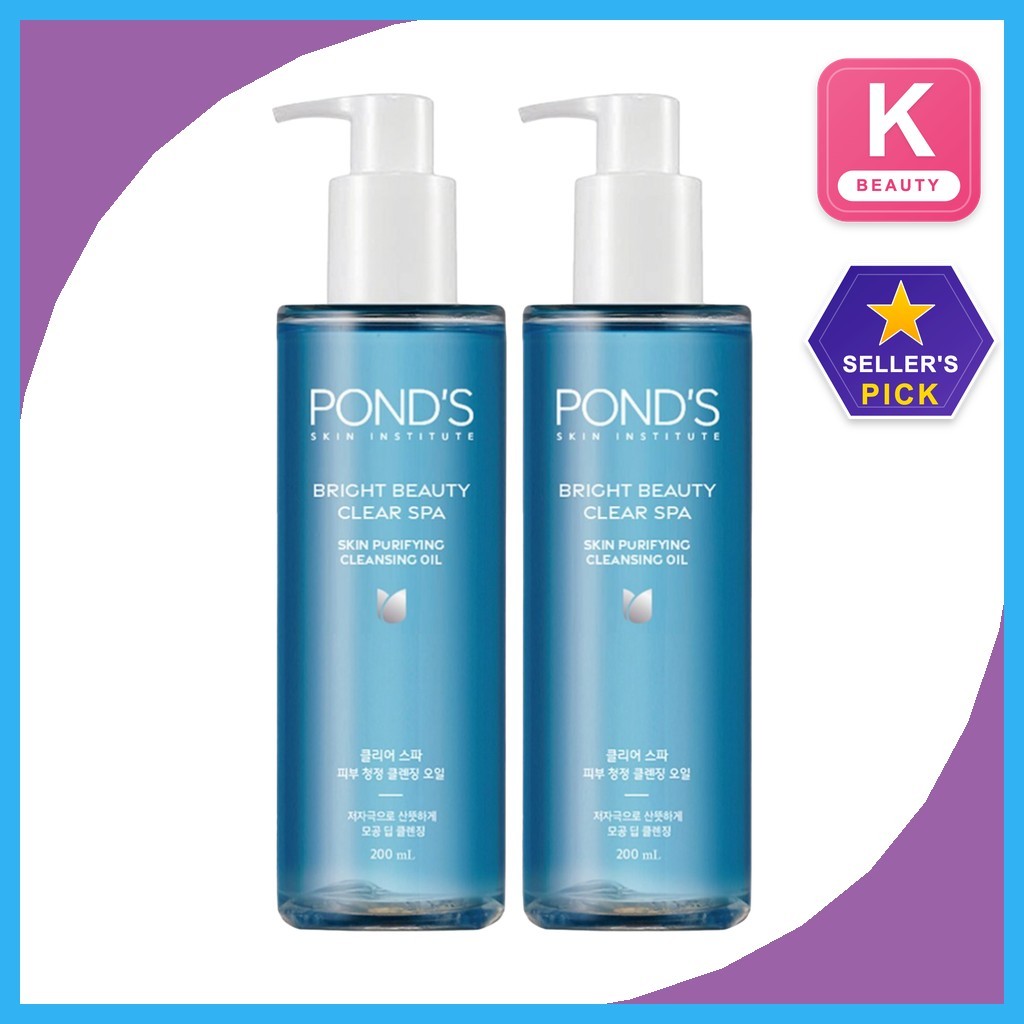 [Pond's] Óleo De Limpeza Purificante Bright Beauty Clear Spa 200ml x 2 Unidades/Coreano/Maquiagem Suave E Removedor De S