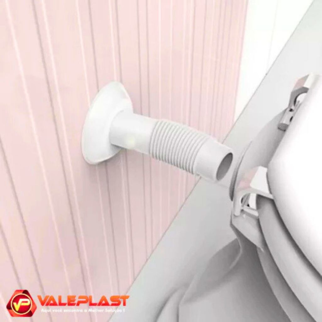 Tubo de Ligação Extensível Branco Ajustável Para Vaso Sanitário Com Spud
