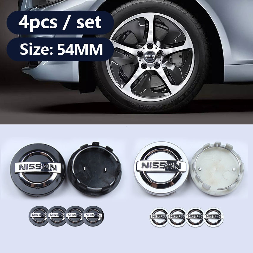 4pcs set Car Wheel Hub Center Cap 54MM 3D Emblem Fit For Nissan Almera X Trail Navara NP300 Grand Livina Serena C27 Sent