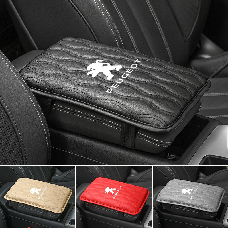High Quality Pu Leather Car Center Console Armrest Pad Armrest Box Cover Cushion For Peugeot 308 206 208 3008 508 408 20