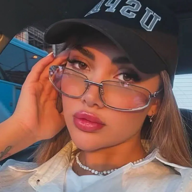 Design De Marca De Luxo Revestimento Prateado Gradiente Óculos De Sol Para Mulheres Hip Hop Punk Tons Moda Emparelhament