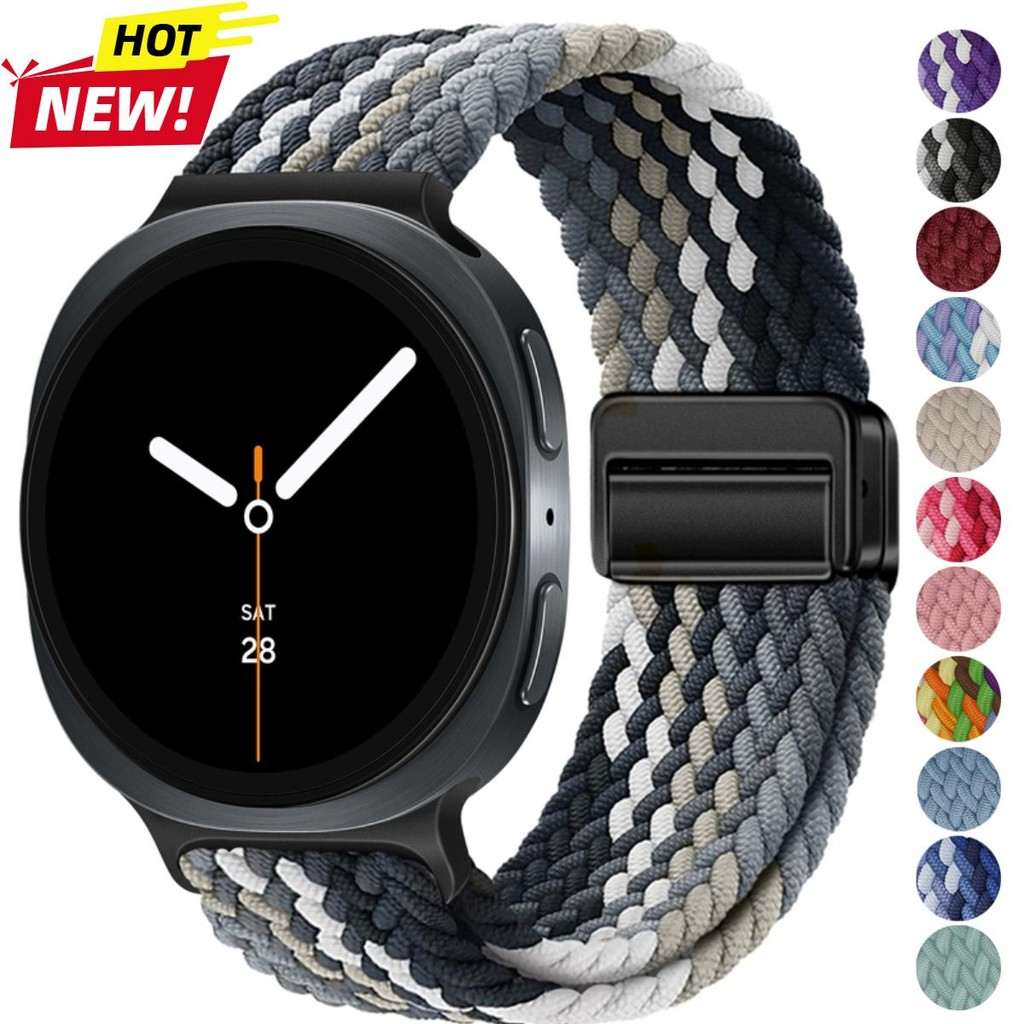 Pulseira De Nylon Trançada Solo , Adequada Para Samsung Galaxy Watch 9 40mm Watch8 44mm , Magnética Clássico 46MM Correa