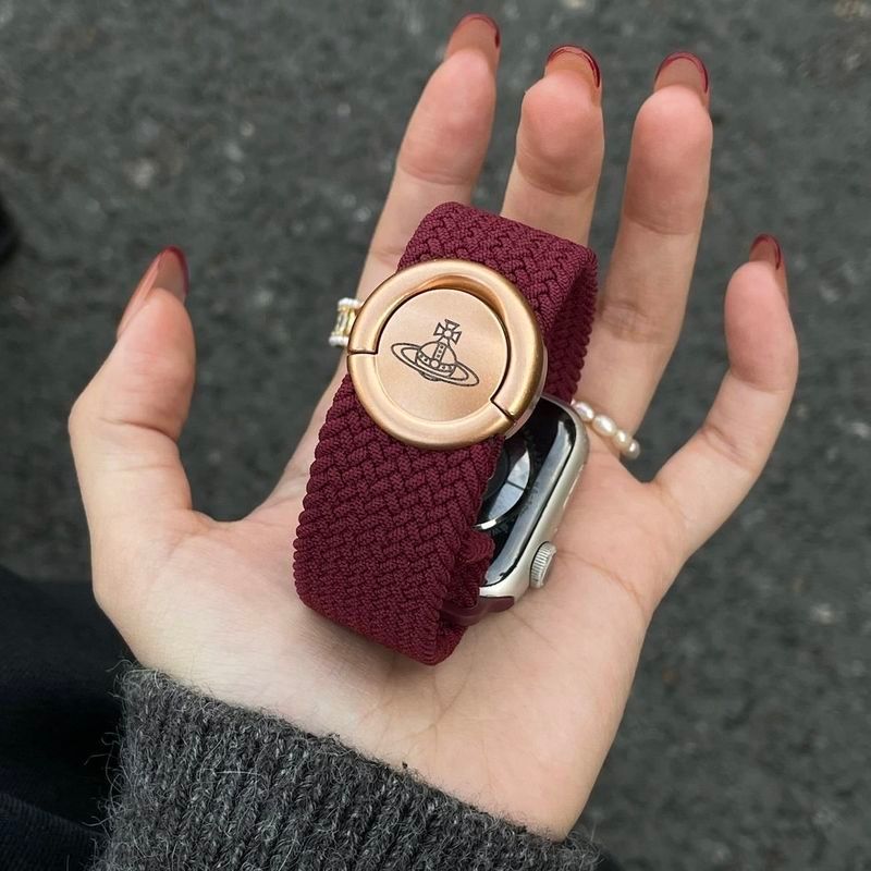 Pulseira De Relógio Feminina Estilo Luxuoso , Nylon Trançada Respirável Com Fivela Magnética Adequada Para Série 9 10 11