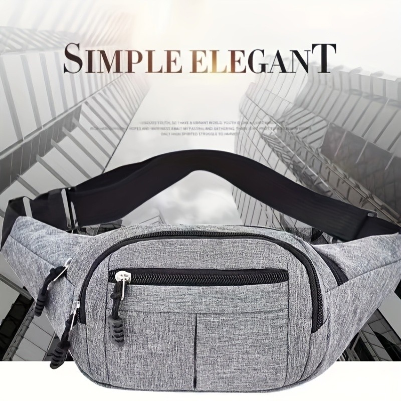 1 Bolsa De Cintura Elegante , Unissex De Nylon , Quatro Bolsos De Grande Capacidade , Adequada Para Corrida E Ciclismo
