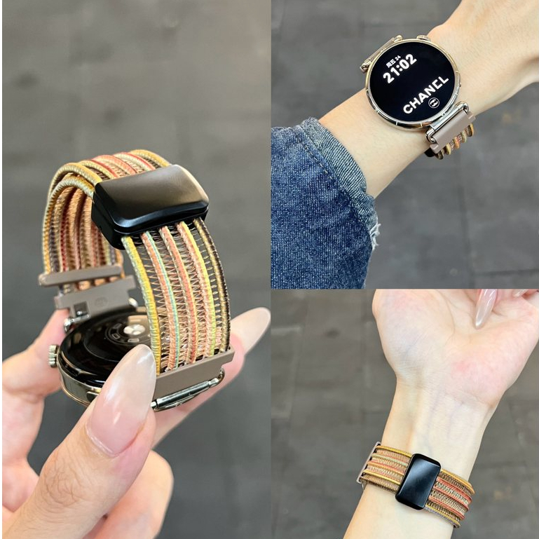 Adequado para Huawei watch gt7 (41mm) GT6/GT5/GT4 pulseira respirável de Nylon 18mm pulseira Xiaomi watch s4 (41mm)