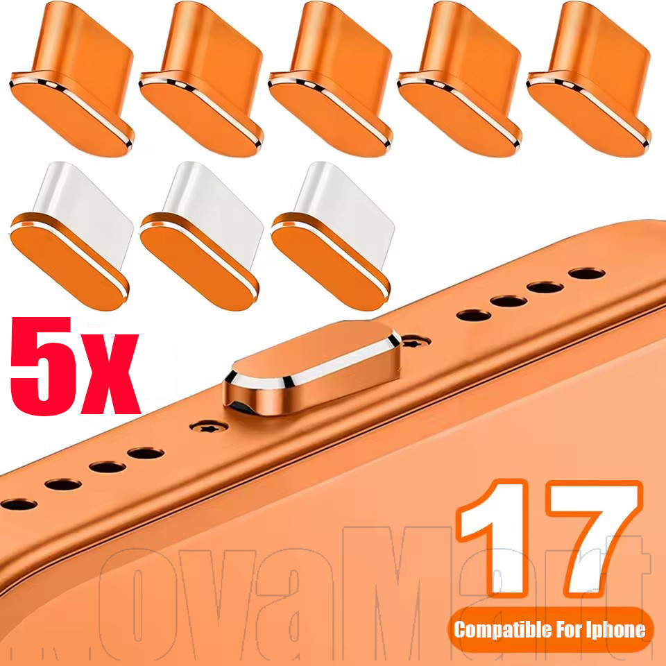 Plugue Contra Poeira De Liga De Alumínio Premium De 2-5 Unidades | Capa Impermeável À Prova De Areia Para Série 17 Prote