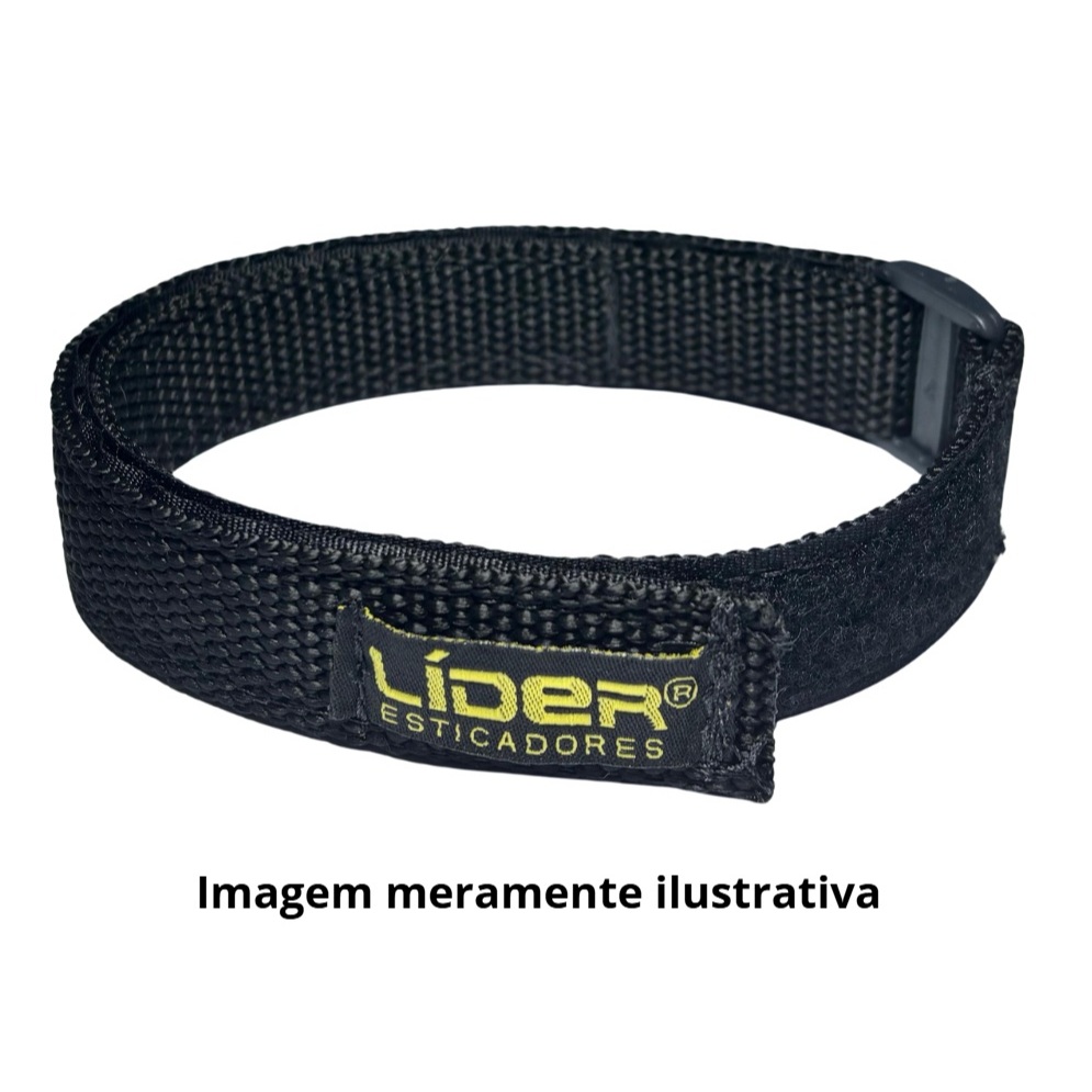 Cinta Abraçadeira Strap Com Fivela Kit 5 Fitas Laço Wrap Cinta Bicicleta Preto/ Vara De Pesca 20cm/30cm/40cm/60cm