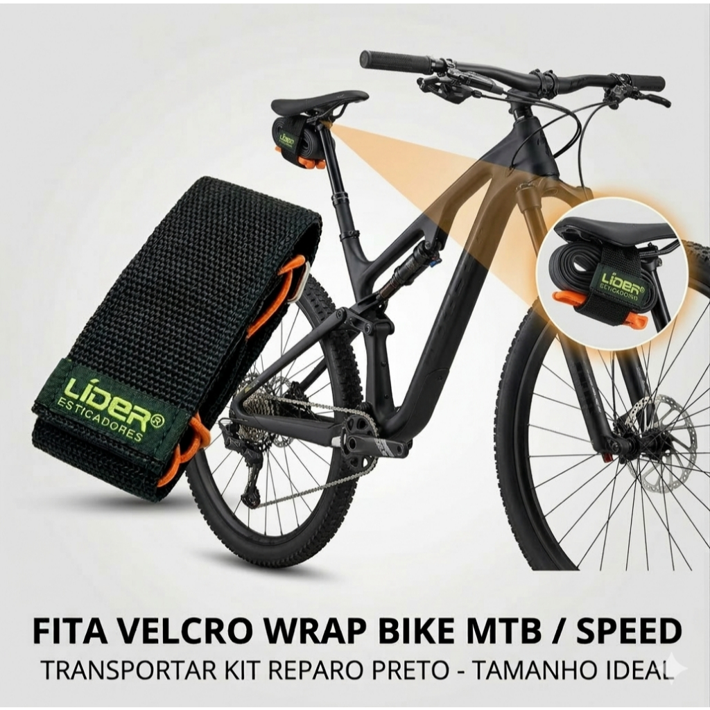 Fita Velcro Wrap Bike Lider Transportar Kit Reparo Pratico