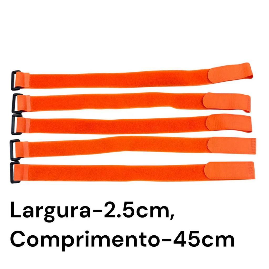 Cinta Abraçadeira Strap Com Fivela Kit 5/10 Fitas Laço Wrap Cinta Bicicleta Preto/ Vara De Pesca 45cm/60cm