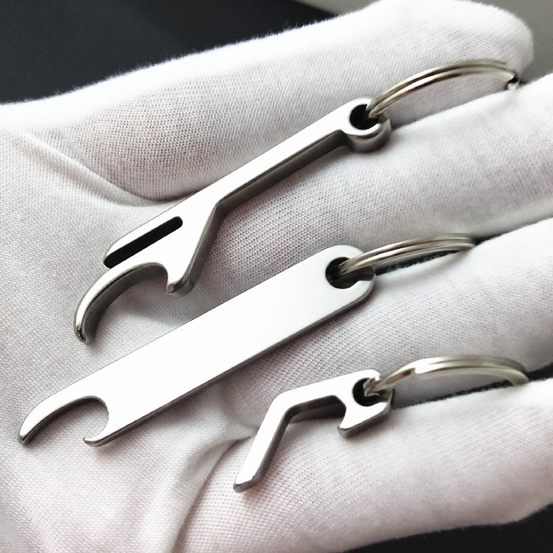 Abridor de garrafas portátil de aço inoxidável 1 unidade, chaveiro para homens, mini abridor de latas de metal,