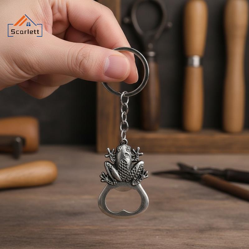[Scarlett] Chaveiro Abridor De Garrafas De Metal Com Padrão Animal Sapo Lobo Leão Tartaruga Estilo Mini Cerveja Portátil