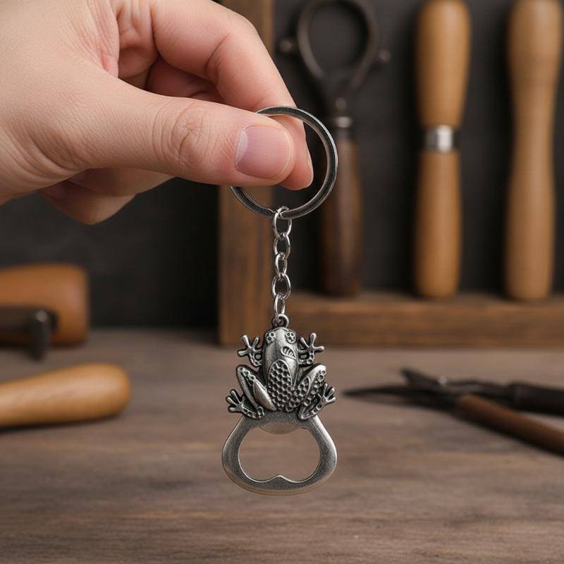[EL-t] Criativo Abridor De Garrafa De Metal Chaveiro Bonito Sapo Lobo Tartaruga Leão Padrão Mini Poeta Cerveja Para Fest
