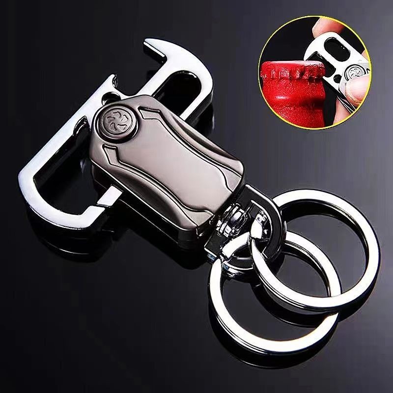 Chaveiro Multifuncional Porta-Chaves Clássico para Homens Mini Fingertip Rotativo Garrafa Aberta Metal Porta-Chaves Dobrável para Carros Porta-Chaves Porta-Chaves