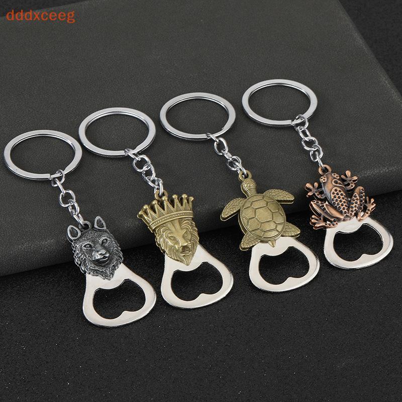 [dddxceeg] Sapo Lobo Tartaruga Leão Bronze Cor Metal Abridor De Garrafas Chaveiro Mini Poeta Cerveja
