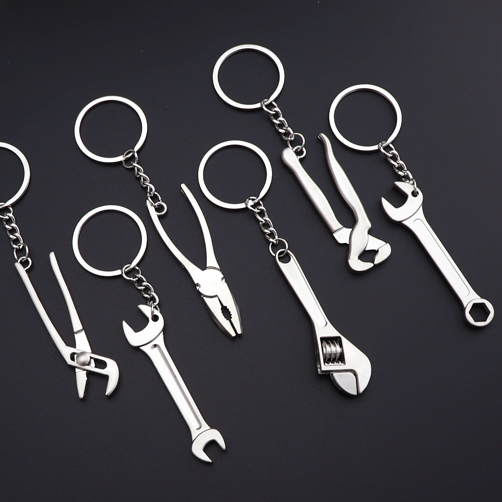 Mini simulação ferramenta prática chaveiro chave de Metal alicate chave pingente criativo chave masculina pequeno presen