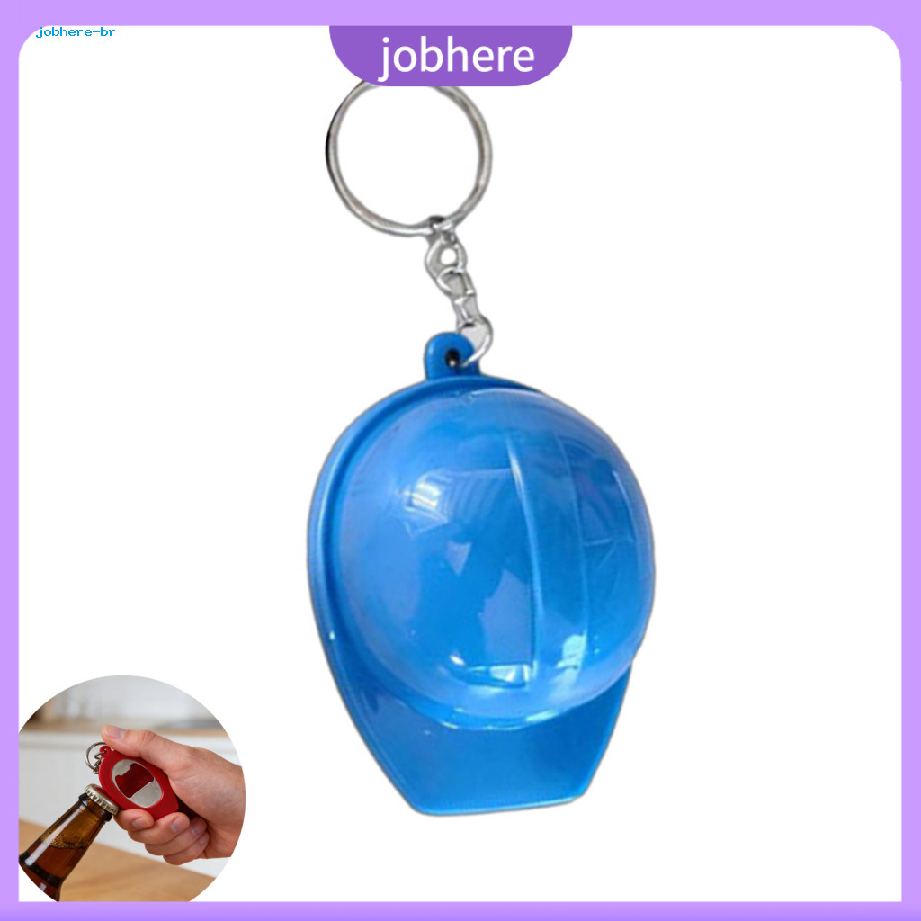 Keychain with Bottle Opener 3pcs Helmet Mini Portable Metal Hard Glossy Construction Style Decorative Key Ring for Men W