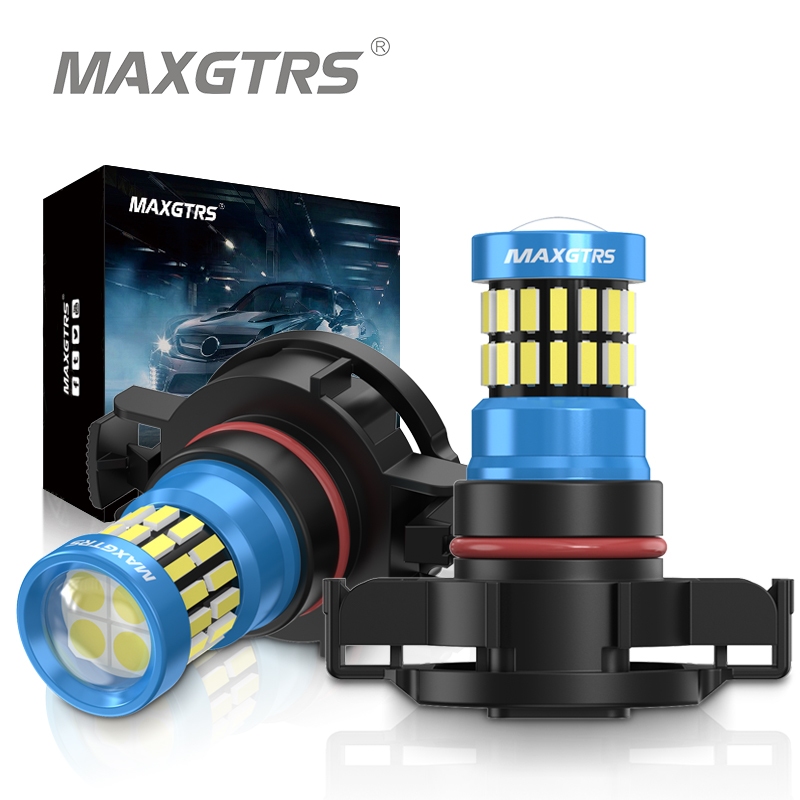 MAXGTRS 2x 2504 PSX24W 12276 H16(EU) LED 6000K Xenon White Fog Lights DRL Parking Bulb Auto Replacement Lamp