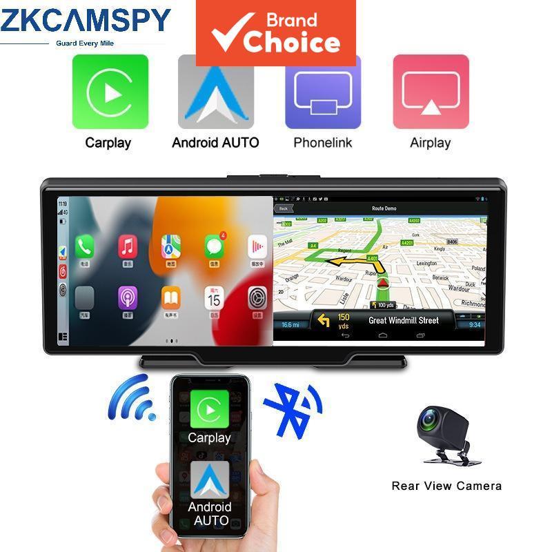 Carplay Android Auto Dash Cam Visão Noturna 4k Carro Dvr Gravador De Estacionamento 10.26 Polegadas