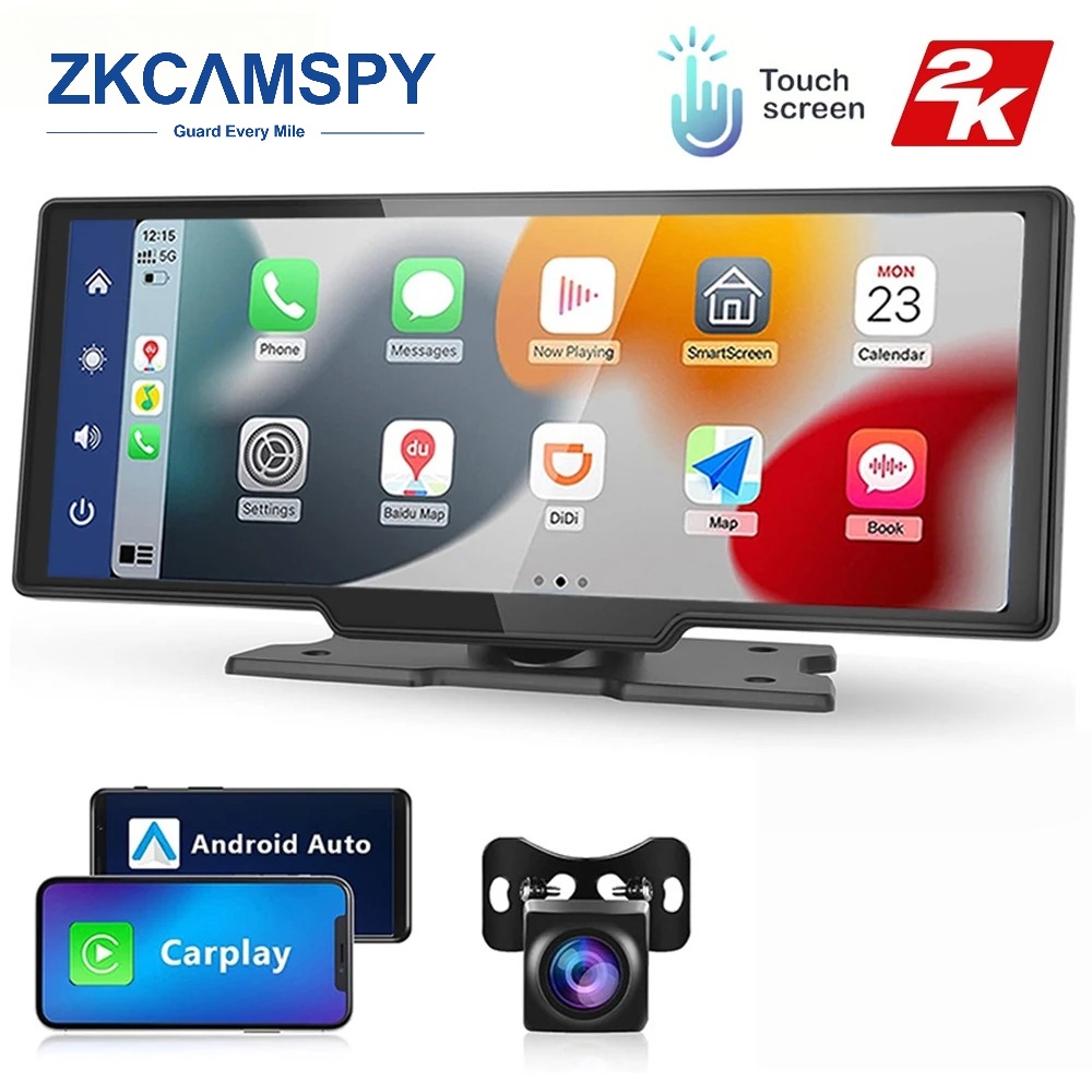 Touchscreen 10 Polegadas Carplay Sem Fio Android Auto Car Dash Cam BLUETOOTH Aux Controle De Voz