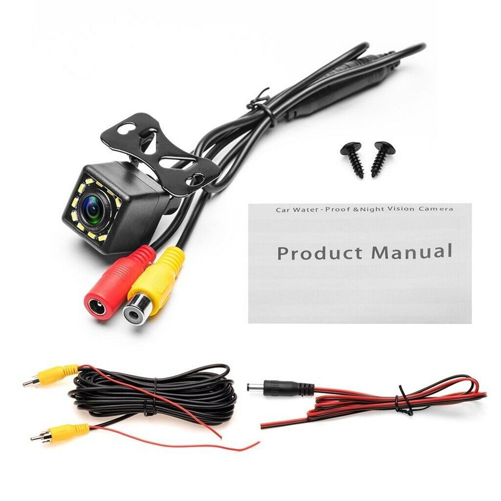 ESSGOO Câmera De Visão Traseira 12LED 170 Graus HD Night Vision Auto Parking Vídeo À Prova D'água (6m Cabo De)