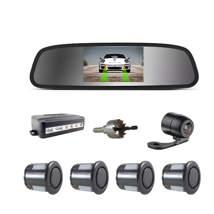Kit Sensor de Estacionamento com Retrovisor Monitor Lcd, Câmera e Sensor Tiger Auto Tg-13.5.001.