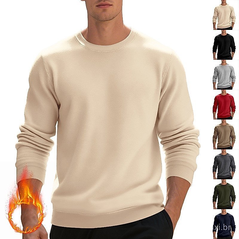 Cross-Border estilo americano inverno pesado forro de lã masculino solto clássico em torno do pescoço Casual cor sólida