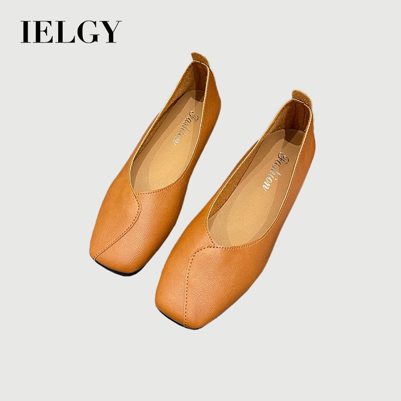 IELGY Plus Size Square Toe Flat Single Shoes Mocassins Femininos Casuais Sem Cadarço