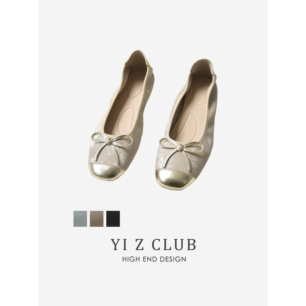 Yi Z CLUB Retro Bow Square Toe Ballet Shoes Mary Jane Sapatos Slip-On Boca Rasa Sola Macia Sapatos 0.32