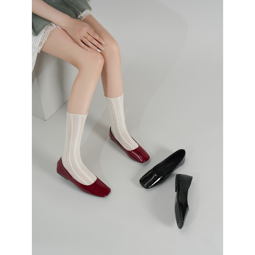 Lin Xiangwu City Beauty ~ Red Square Toe Mary Jane Sapatos Femininos Nicho Gaozhi Retro Estilo Minimalista Sapatos de Bo