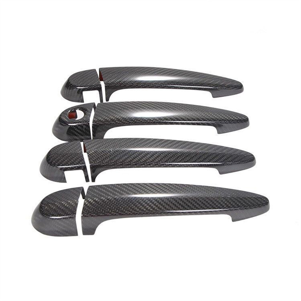 Tampa Preta Da Maçaneta Porta Em Fibra De Carbono Para BMW 430i 320i 328d 330i 340i 420i